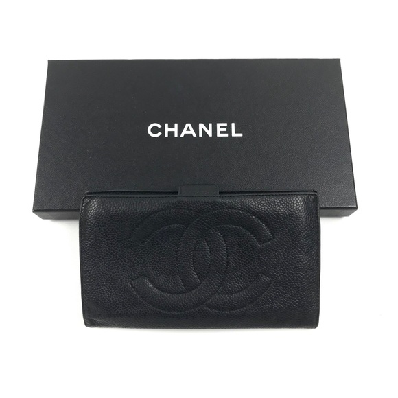 CHANEL Handbags - {CHANEL} Caviar Leather Timeless CC French Wallet